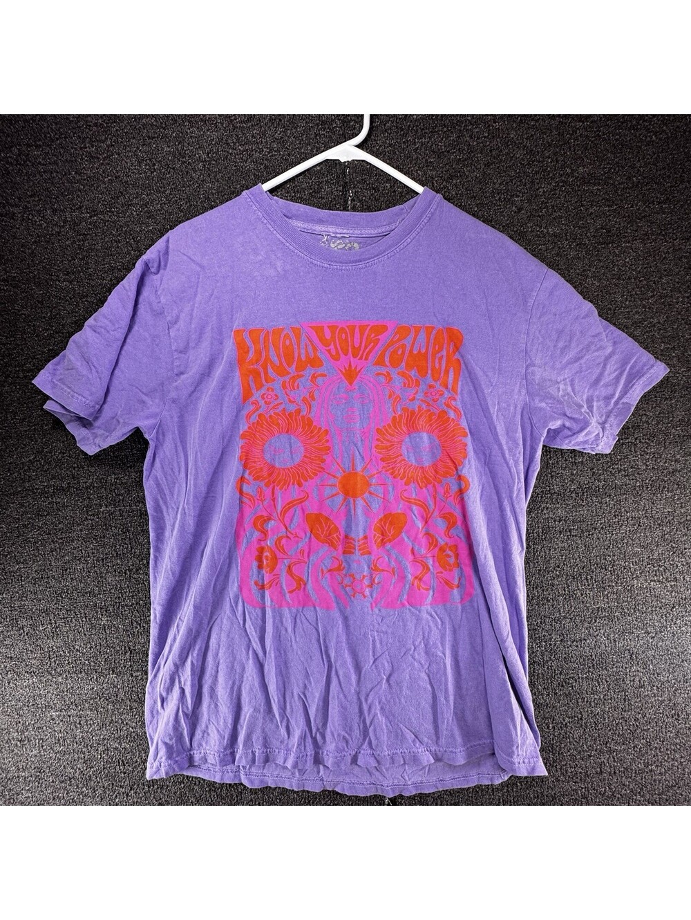 The Giving Keys "Know Your Power" Psychedelic Graphic T-Shirt Purple, Size XS/S